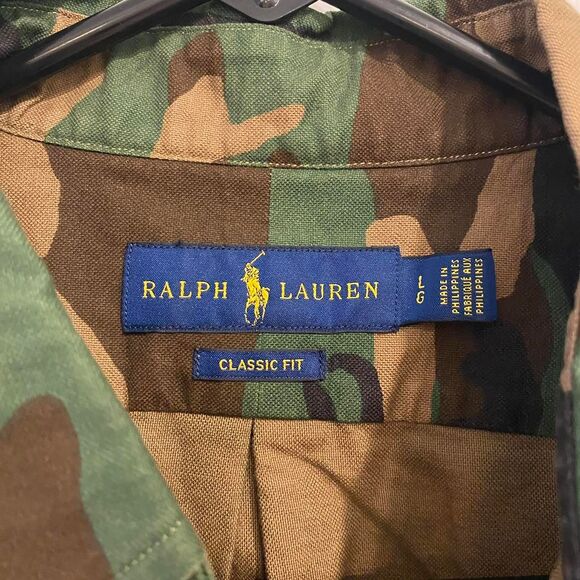 Men's Polo Ralph Lauren Classic Fit Camo Shirt L Camouflage Long Sleeve - Picture 3 of 4